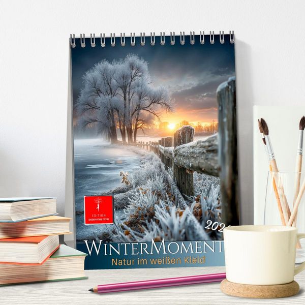 Produktbild: Wintermomente - Natur im wei&szlig;en Kleid (Tischkalender 2026 DIN A5 hoch), CALVENDO Monatskalender