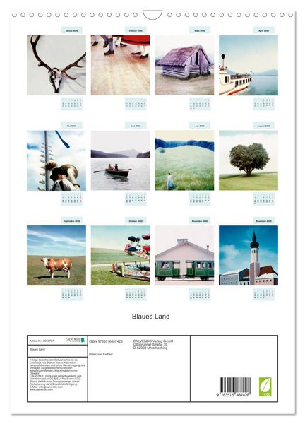 Produktbild: Blaues Land (Wandkalender 2026 DIN A3 hoch), CALVENDO Monatskalender