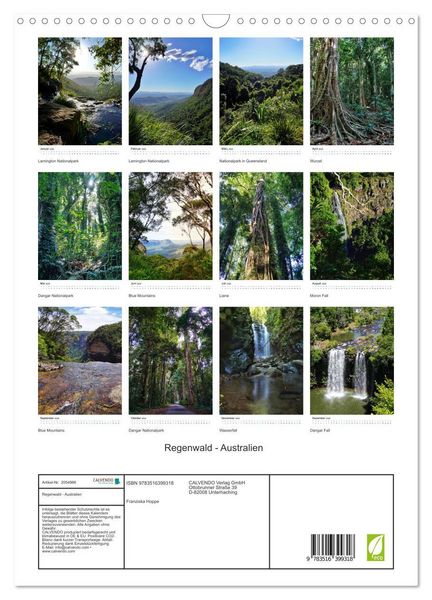 Produktbild: Regenwald - Australien (Wandkalender 2026 DIN A3 hoch), CALVENDO Monatskalender