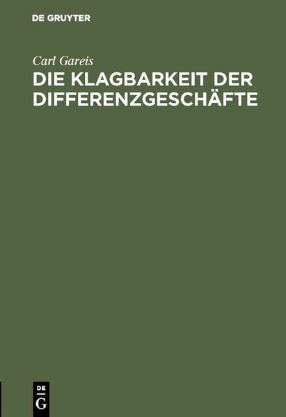 Produktbild: Die Klagbarkeit der Differenzgesch&auml;fte
