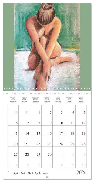 Produktbild: Colourful nude painting (Wall Calendar 2026 12 &times; 12 Inch) CALVENDO 12 Month Wall Calendar