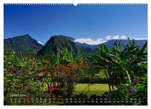 Produktbild: La R&egrave;union - C&ocirc;tes fantastiques et paysage montagneux (Calendrier mural 2026 DIN A2 vertical), CALVENDO calendrier mensuel