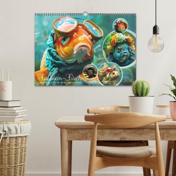 Produktbild: Fashion-Fisch. Die lustige Welt der Unterwasser-Mode (Wandkalender 2026 DIN A3 quer), CALVENDO Monatskalender