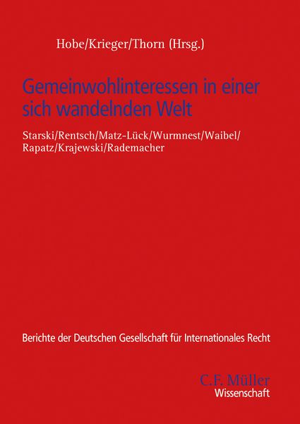 Produktbild: Gemeinwohlinteressen in einer sich wandelnden Welt