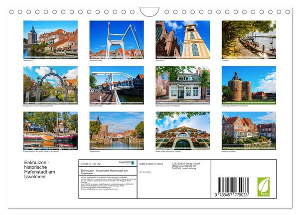 Produktbild: Enkhuizen - historische Hafenstadt am Ijsselmeer (Wandkalender 2026 DIN A4 quer), CALVENDO Monatskalender
