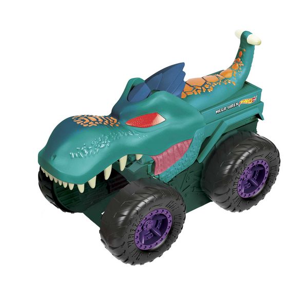 Produktbild: Hot Wheels Monster Trucks autofressender Mega-Wrex, inkl. 1 Spielzeugauto