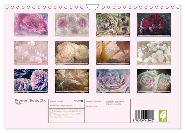Produktbild: Rosenduft Shabby Chic Style (Wandkalender 2026 DIN A4 quer), CALVENDO Monatskalender