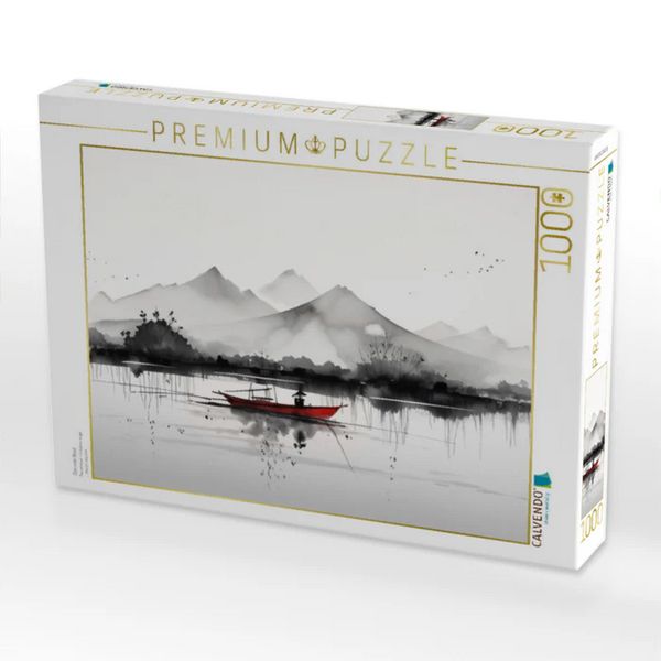 CALVENDO Puzzle Das rote Boot | 1000 Teile Lege-Größe 64x48cm Foto-Puzzle für glückliche Stunden