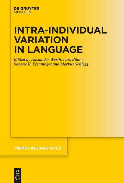 Produktbild: Intra-individual Variation in Language