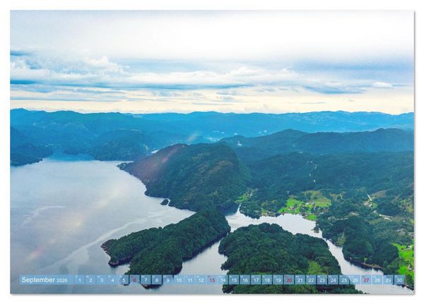 Produktbild: Norwegen aus dem Hubschrauber - Luftaufnahmen und Panorama (Tischkalender 2026 DIN A5 quer), CALVENDO Monatskalender