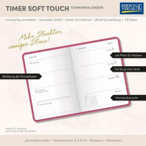 Produktbild: Timer Soft Touch pink 2027