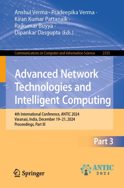 Produktbild: Advanced Network Technologies and Intelligent Computing