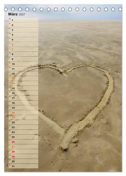 Produktbild: Zwischen D&uuml;nen und Watt / Geburtstagskalender (Tischkalender 2027 DIN A5 hoch), CALVENDO Monatskalender