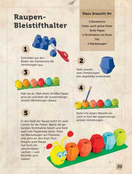Produktbild: Das Eierkarton-Bastelbuch f&uuml;r Kinder. 51 lustige Projekte f&uuml;r Kinder ab 5 Jahren