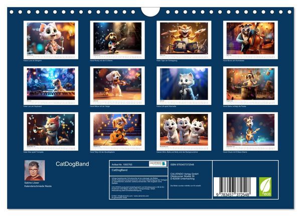 Produktbild: CatDogBand (Wandkalender 2026 DIN A4 quer), CALVENDO Monatskalender