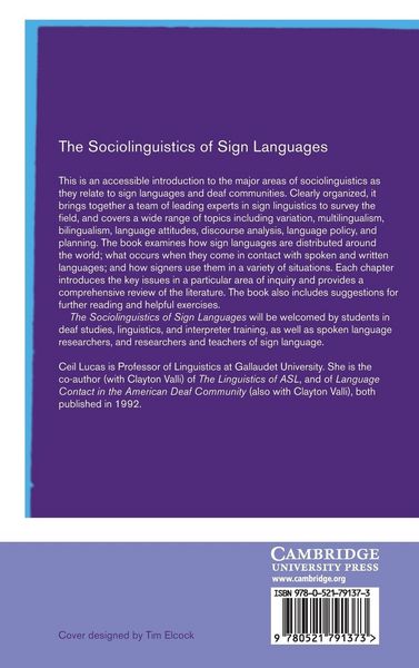 Produktbild: The Sociolinguistics of Sign Languages