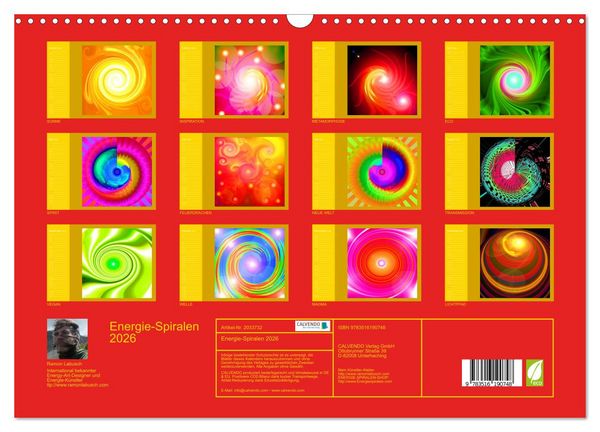 Produktbild: Energie-Spiralen 2026 (Wandkalender 2026 DIN A3 quer), CALVENDO Monatskalender