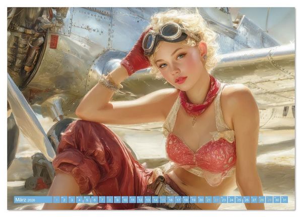 Produktbild: Retro &Auml;sthetik &ndash; Pin-up Girls (Wandkalender 2026 DIN A2 quer), CALVENDO Monatskalender