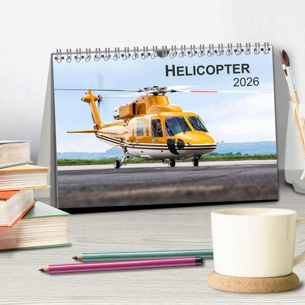 Produktbild: Helicopter 2026 (Tischkalender 2026 DIN A5 quer), CALVENDO Monatskalender
