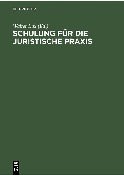Produktbild: Schulung f&uuml;r die Juristische Praxis