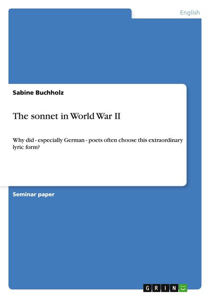 Produktbild: The sonnet in World War II