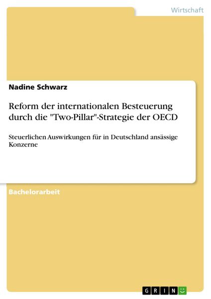 Produktbild: Reform der internationalen Besteuerung durch die "Two-Pillar"-Strategie der OECD