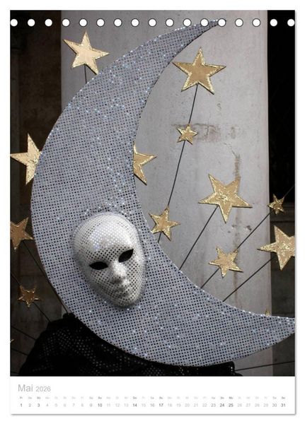 Produktbild: Masken der Sehnsucht - Karneval in Venedig (Tischkalender 2026 DIN A5 hoch), CALVENDO Monatskalender