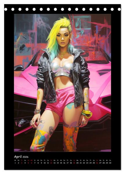 Produktbild: Cyberpunk. Futuristische Heldinnen (Tischkalender 2026 DIN A5 hoch), CALVENDO Monatskalender