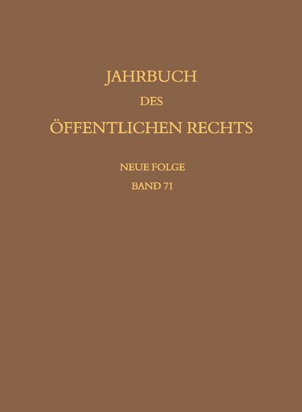 Produktbild: Jahrbuch des &ouml;ffentlichen Rechts der Gegenwart. Neue Folge