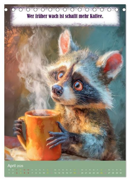 Produktbild: Kaffeezeit - Humor und Spr&uuml;che (Tischkalender 2026 DIN A5 hoch), CALVENDO Monatskalender