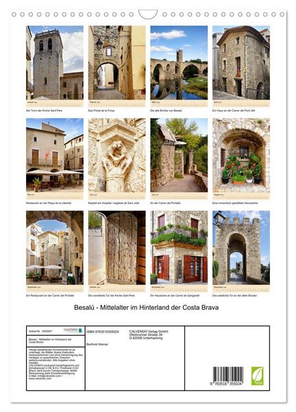 Produktbild: Besal&uacute; - Mittelalter im Hinterland der Costa Brava (Wandkalender 2026 DIN A3 hoch), CALVENDO Monatskalender