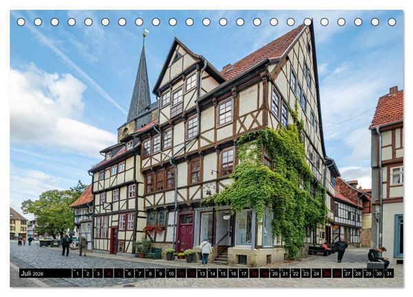 Produktbild: Fachwerkstadt Quedlinburg (Tischkalender 2026 DIN A5 quer), CALVENDO Monatskalender