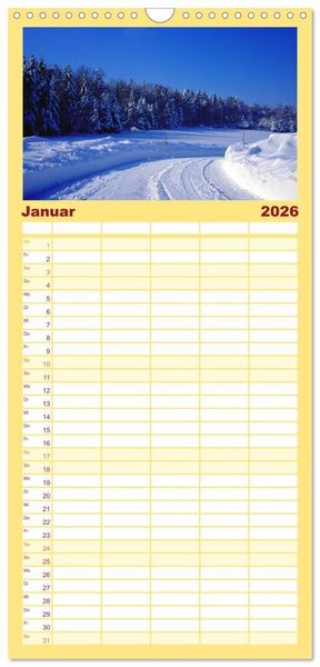 Produktbild: Familienplaner 2026 - Bayerischer Wald mit 5 Spalten (Wandkalender, 21 x 45 cm) CALVENDO