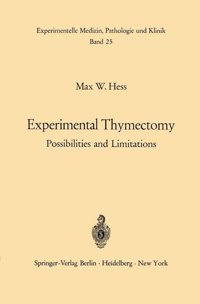 Produktbild: Experimental Thymectomy