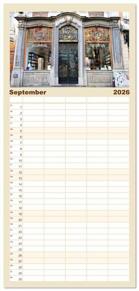 Produktbild: Familienplaner 2026 - Bezauberndes L&ouml;wen in Belgien mit 5 Spalten (Wandkalender, 21 x 45 cm) CALVENDO