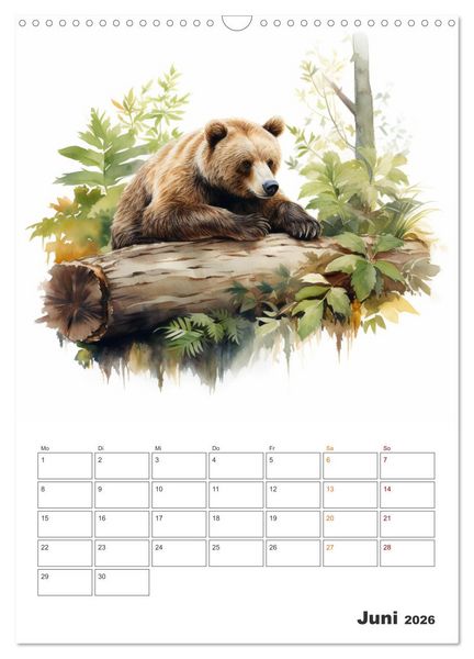 Produktbild: Unsere Tiere des Waldes (Wandkalender 2026 DIN A3 hoch), CALVENDO Monatskalender