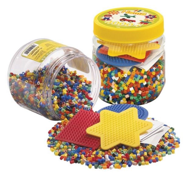Produktbild: Hama&reg; B&uuml;gelperlen Midi - Dose gelb - 3 Stiftplatten, 4000 St&uuml;ck.