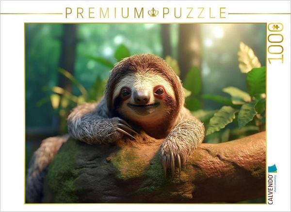 CALVENDO Puzzle Faultier auf einem Baum | 1000 Teile Lege-Größe 64x48cm Foto-Puzzle für glückliche Stunden