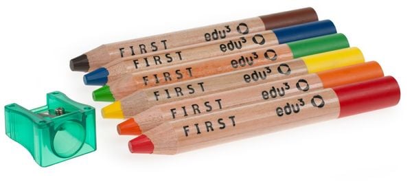 Produktbild: edufirst Buntstifte, 6er Set inkl. Spitzer