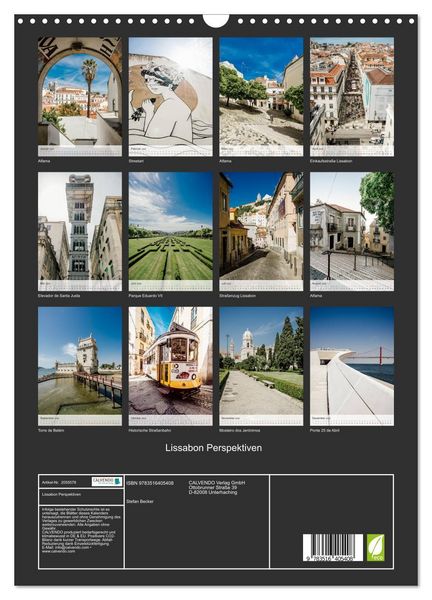 Produktbild: Lissabon Perspektiven (Wandkalender 2026 DIN A3 hoch), CALVENDO Monatskalender