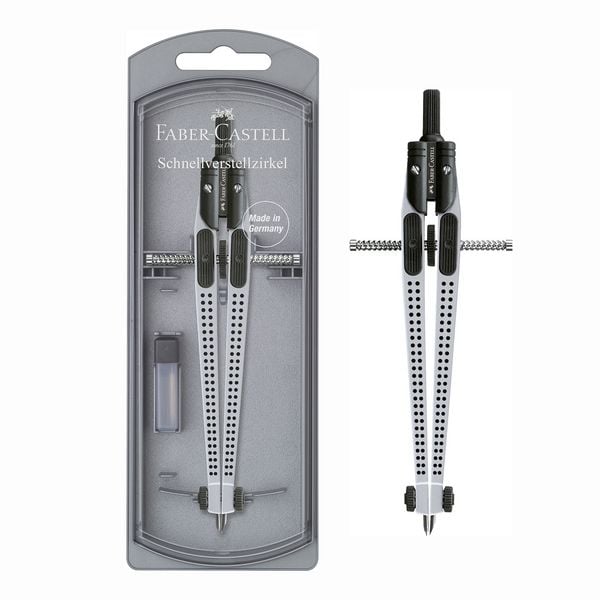 Faber-Castell Schnellverstellzirkel GRIP silber