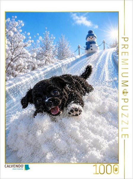 CALVENDO Puzzle Rutschpartie ins Glück | 1000 Teile Lege-Größe 64 × 48 cm Foto-Puzzle für glückliche Stunden