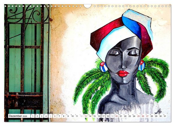 Produktbild: Gesichter Kubas - Havanna Graffiti (Wandkalender 2026 DIN A3 quer), CALVENDO Monatskalender