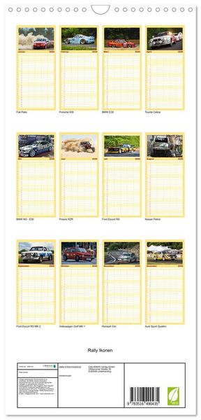 Produktbild: Familienplaner 2026 - Rally Ikonen mit 5 Spalten (Wandkalender, 21 x 45 cm) CALVENDO
