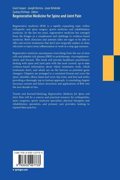 Produktbild: Regenerative Medicine for Spine and Joint Pain