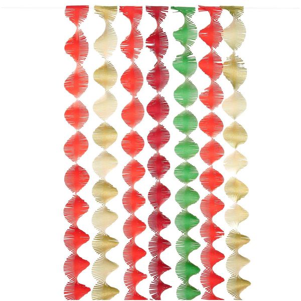 Krepp Girlanden, Weihnachtsmix,, 7 Stk, 17,5 cm x 3 m, inkl. 2 m Kordel