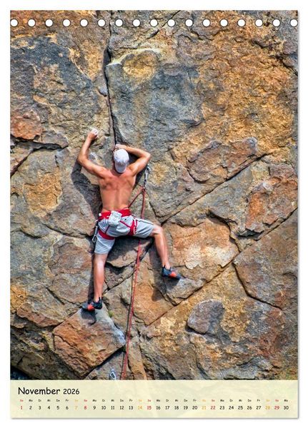 Produktbild: Klettern - Adrenalin pur (Tischkalender 2026 DIN A5 hoch), CALVENDO Monatskalender