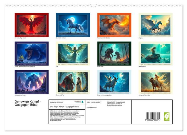 Produktbild: Der ewige Kampf - Gut gegen B&ouml;se (hochwertiger Premium Wandkalender 2026 DIN A2 quer), Kunstdruck in Hochglanz