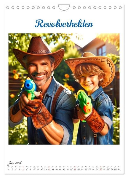 Produktbild: Wild-West Family - Yee-haw! K&uuml;nstliche Impressionen: Ein Jahr im Wilden Westen (Wandkalender 2026 DIN A4 hoch), CALVENDO Monatskalender