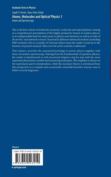 Produktbild: Atoms, Molecules and Optical Physics 1